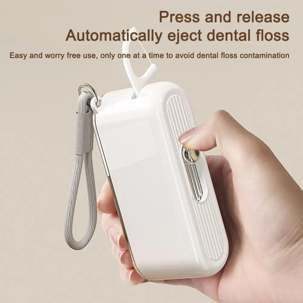 Oral Care Automatic Ejectable Floss Dispenser Press-on Floss Storage Box  Daily Use