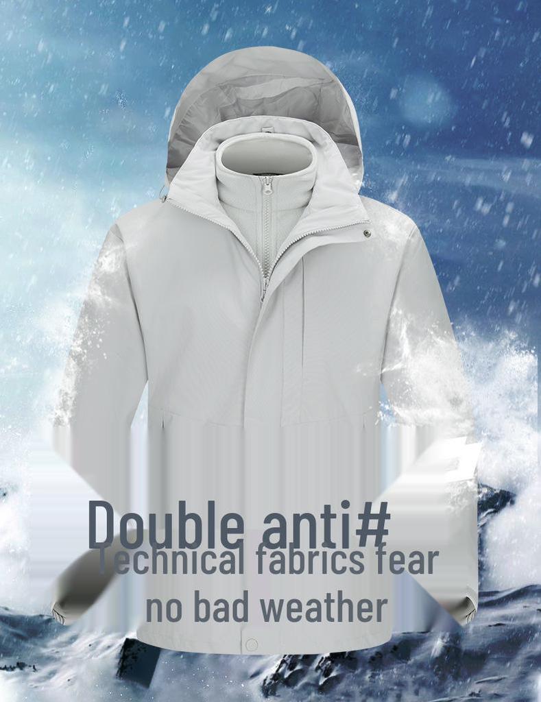 Unisex Outdoor 3-in-1 Tech Mountaineering Suit: Waterproof, Windproof, Temperature-Regulating, Fashionable, Wear-Resistant, Scratch-Resistant.