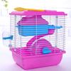 Pet Cage Hamster Cottage with Transparent Skylight Double Layer House for Hamster Golden Hamster Pet
