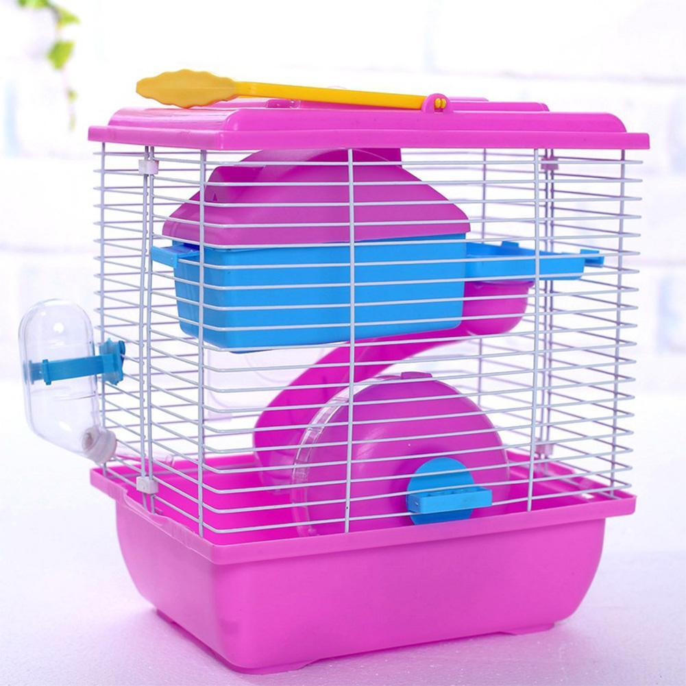 Pet Cage Hamster Cottage with Transparent Skylight Double Layer House for Hamster Golden Hamster Pet