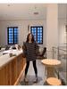 Autumn/Winter Japanese Style Color Block Stripe Loose Fit Round Neck Top