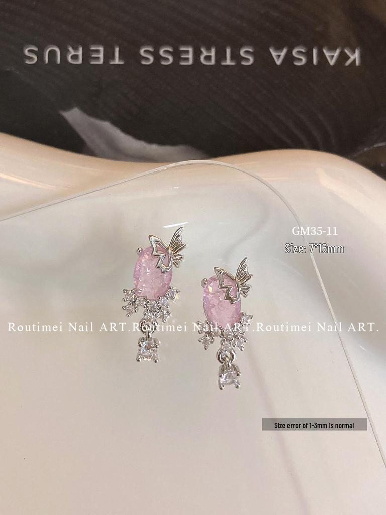 Luxury Zircon Bow Heart Pendant Nail Art Rhinestones – Exquisite, Shiny, and Elegant