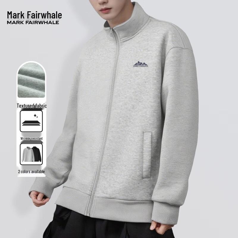 Mark Fairwhale Herren-Sweatshirt mit Stehkragen und Buchstabenprint