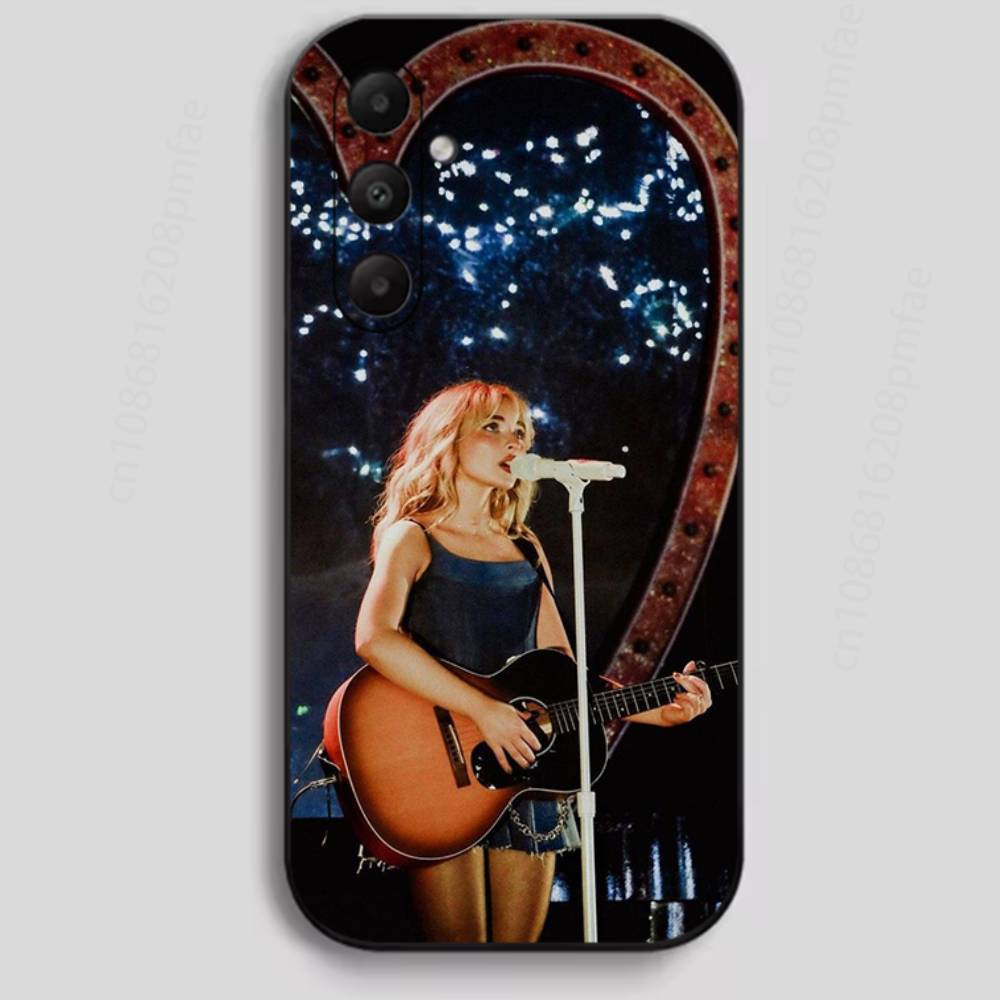 Singer S-Sabrina Carpenter Handyhülle für Samsung Galaxy A13,21s,22,31,32,40,52,71,A91 Weiche Schwarze Hülle