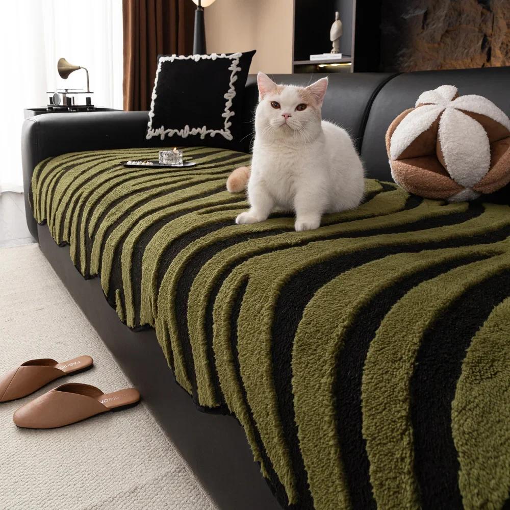 

Подушка для дивана из мягкого хлопка с леопардовым принтом, толстый флис, новинка осени и зимы, нескользящий чехол для дивана, тканевая подушка для дивана 90x70