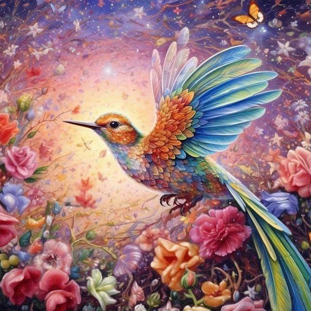 

CHENISTORY Diamond Painting Birds Full Round Drill Diamond Mosaic Scenery Rhinestone Pictures Kit Diamond Embroidery Beaded Gift Full Round 25x25cm