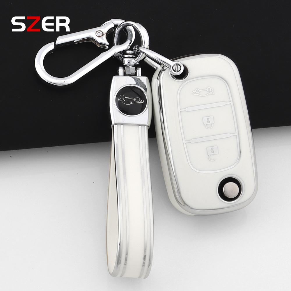 Tpu Folding Car Key Case Fob Cover For Renault For Lada Sedan Largus Kalina Granta Vesta X-Ray Xray Protect Shell Accessories
