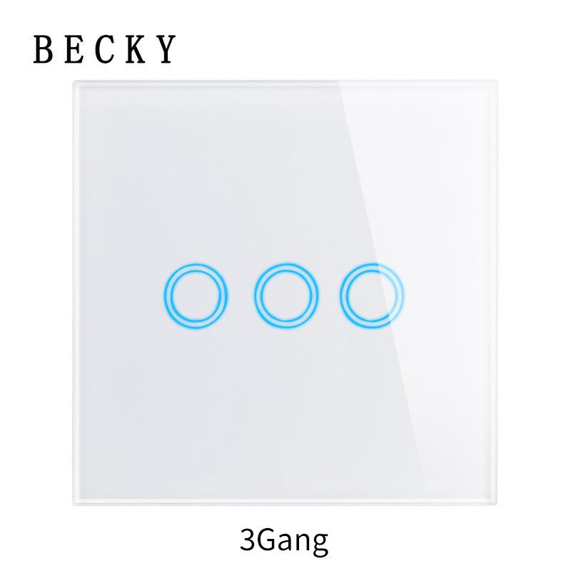 Glass Wall Touch Switch EU UK Standard 16a Socket Large Panel Wall Light Single Live Line White Switch USB TypeC Socket 110v250v