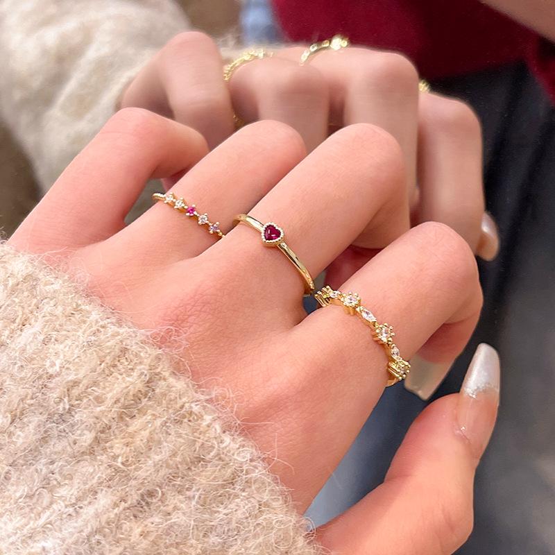 Korean Style Zircon Index Finger Ring: Elegant, Sweet, and Trendy Open Design for Women