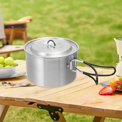 Camping Pot Camp Stockpot Boiling Water Non Stick Lightweight with Lid Cooking for Beach