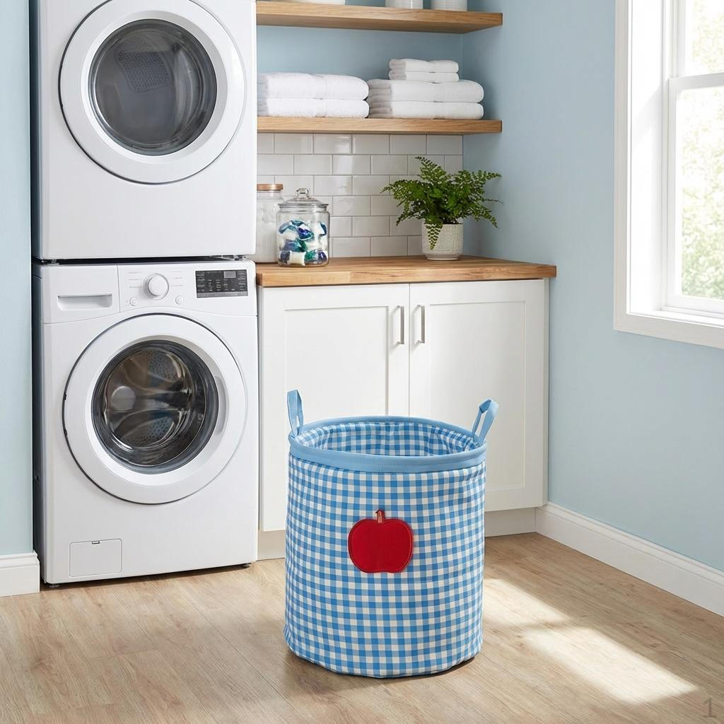 Toys Clothes Organizer with Easy Carry Handles Washing Bin for Bedroom Hotel Blue A