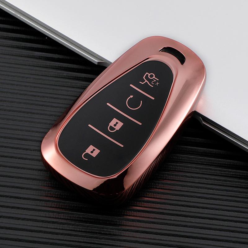 TPU Car Key Case Cover for Chevrolet Chevy Camaro Cruze Malibu XL Sonic Volt Tracker Spark Bolt Trax Equinox Traverse 2017-2019