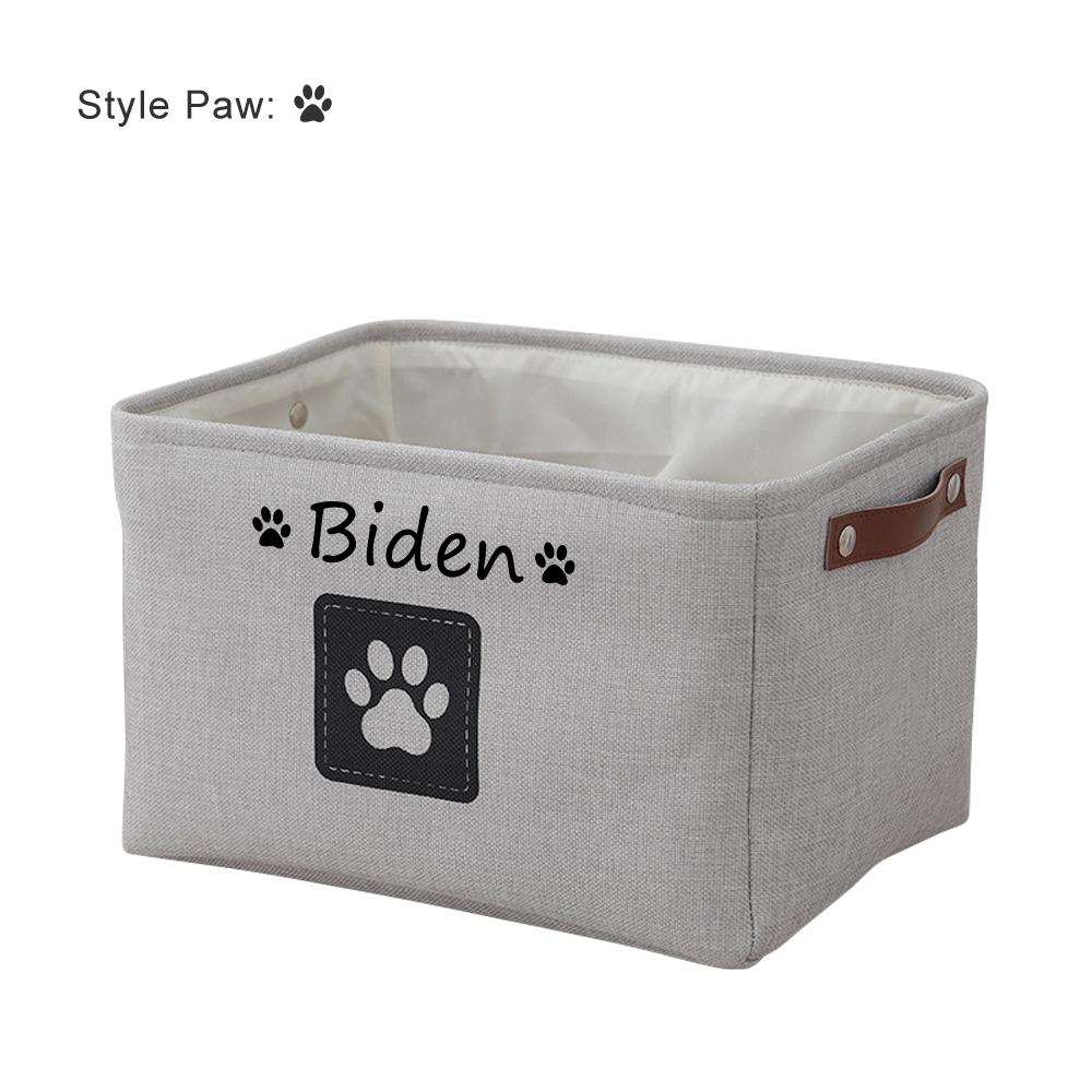 Pet Name DIY Toys Clothes Basket Custom Cat Dog Storage Box Personalised Accessories Organize Bin