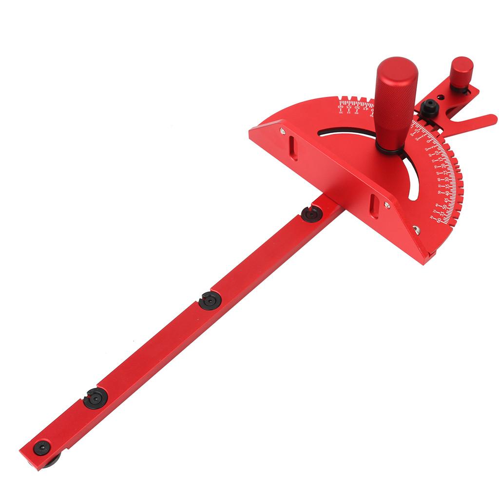 450mm Woodworking Tools Red Miter Gauge Aluminum Alloy Handle Benches Table Saw Router Miter Gauge Sawing Assembly Ruler