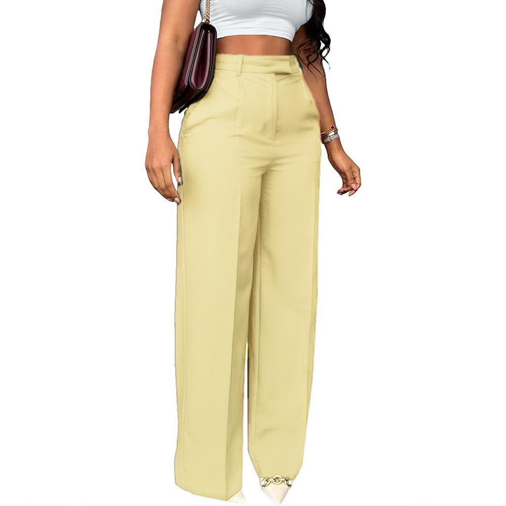 European and American Women's High-Waisted Wide-Leg Commuter Pants