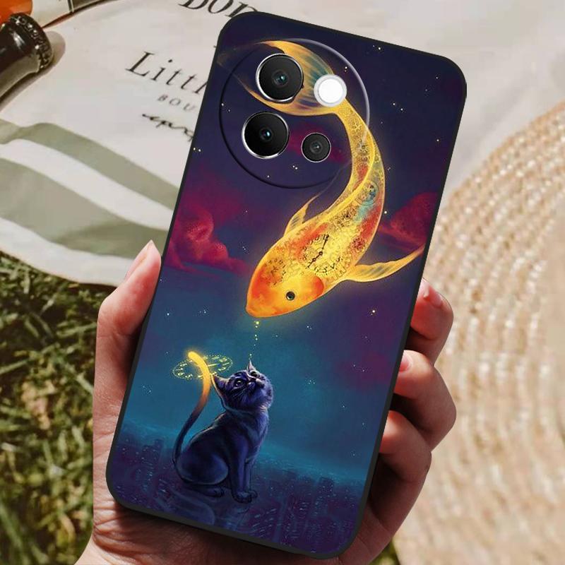 For VIVO V40 Lite 5G Case Soft Silicone Cover Black Bumper TPU For Vivo V40 Lite 5G Phone Cases V40Lite Shockproof Back Covers