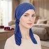 Solid Color Muslim Headscarf Hat Thin Summer Rhinestone Hijab Caps  Ramadan