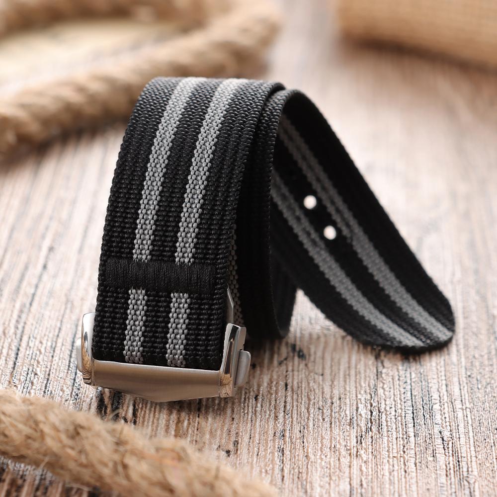 Premium Ribbed Watch Band Deployant Clasp Nylon 20mm 22mm Watch Strap for Omega Folding Buckle Watchband Sport Wristband For Men