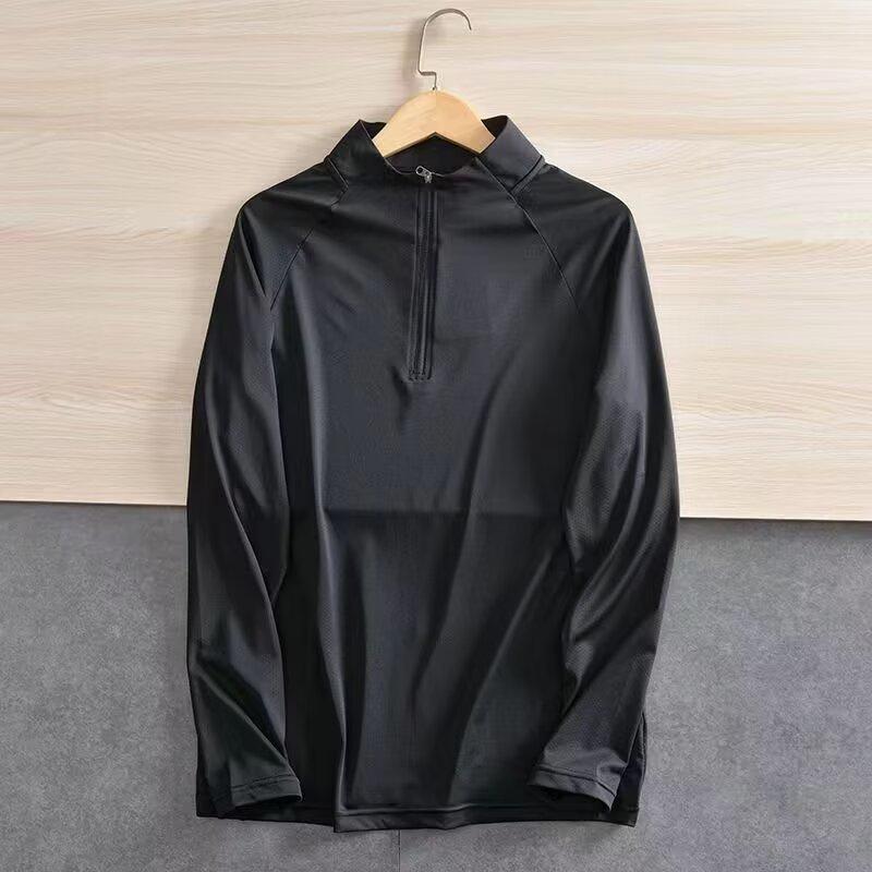 Men’s Long-Sleeve Quick-Dry Half-Zip Sports Top for Cycling, Running, and Training