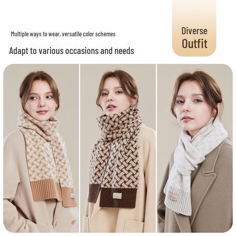 JIUMU Women's Pure Wool Winter Scarf