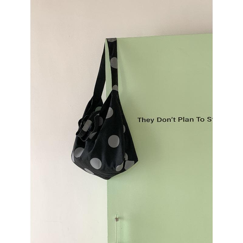 Summer Women's Bag Polka Dot Original Design Canvas Bag Women Lazy Wind Trend Large Capacity Tote Bag Women