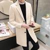 Men's Slim Fit Wool Trench Coat - Korean Style Mid-Length, Plus Size, Trendy British Design