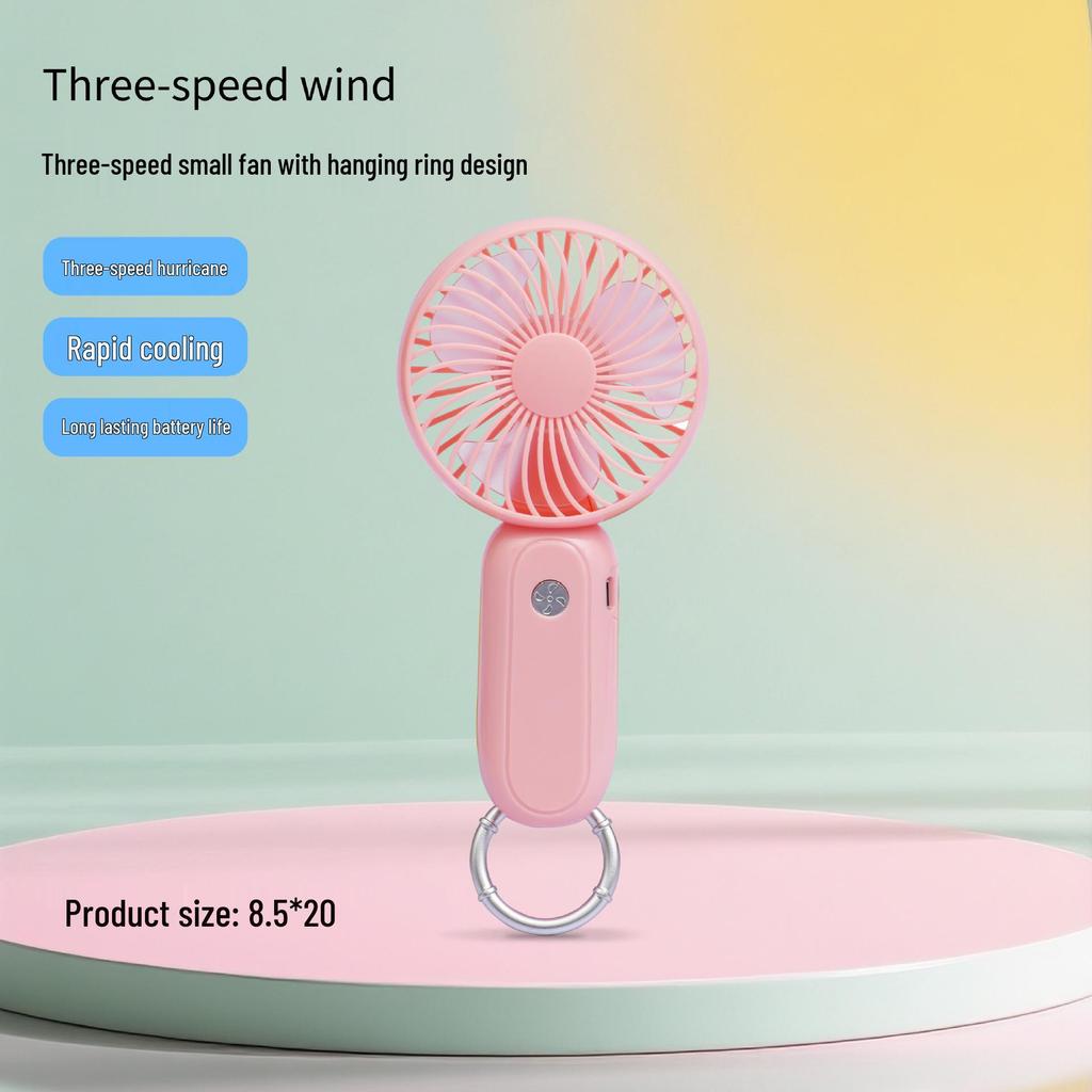 Portable USB Mini Handheld Fan with Lanyard - Silent for Indoor/Outdoor Use
