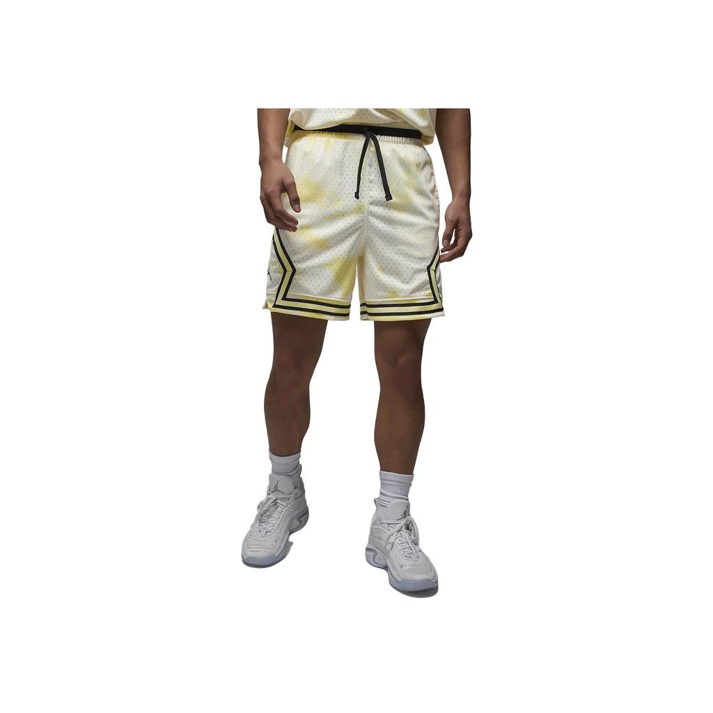 Jordan Solid Color Logo High-Waisted Drawstring Shorts Men Bottoms White Yellow DZ0563-110