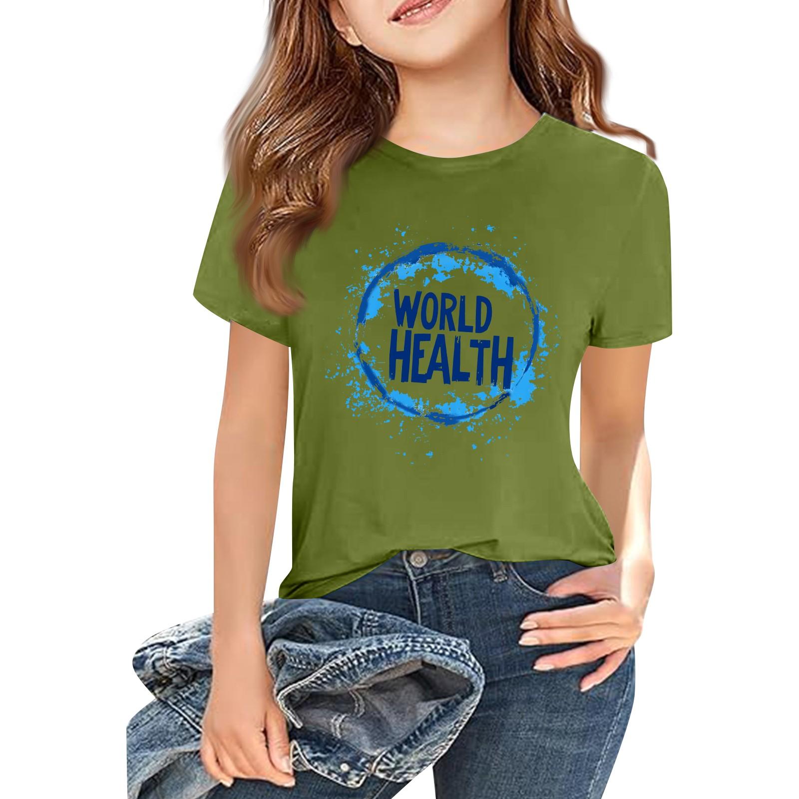 Children s Fashion Casual Short Sleeve Printed Round Neck Short Sleeve T-Shirt Top 120