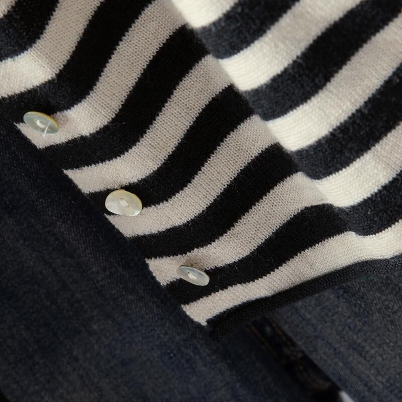 SIBISHER Women's Striped Color Block Knit Top