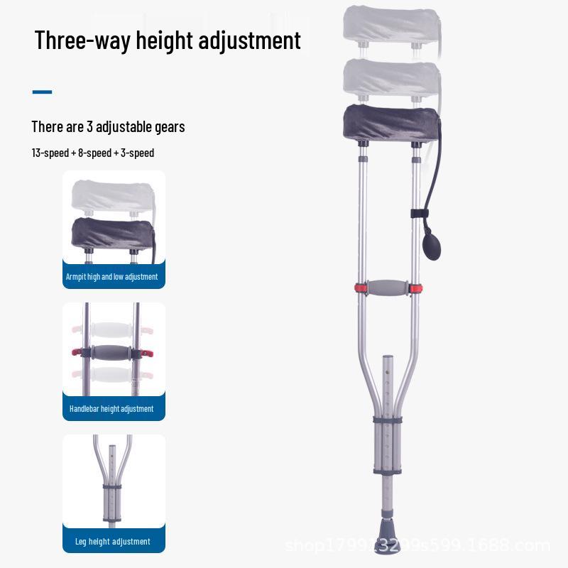Youth Postoperative Underarm Crutches - Lightweight, Non-Slip, Double Crutches for Rehabilitation and Walking Training