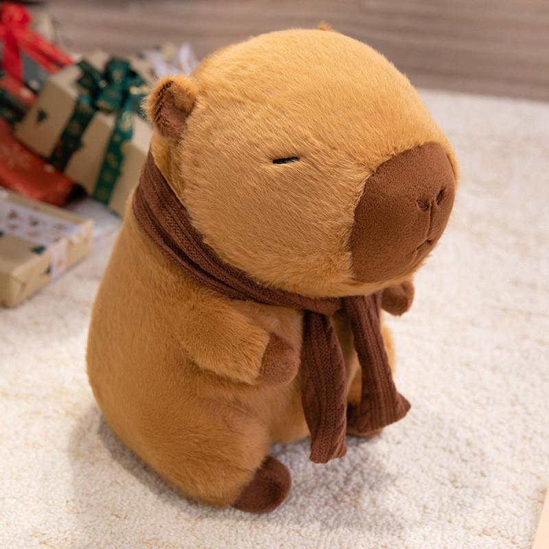 

Scarf Wear Capybara Cartoon Plush Dolls Childrens Gifts Toys Home Decoration 23cm коричневый