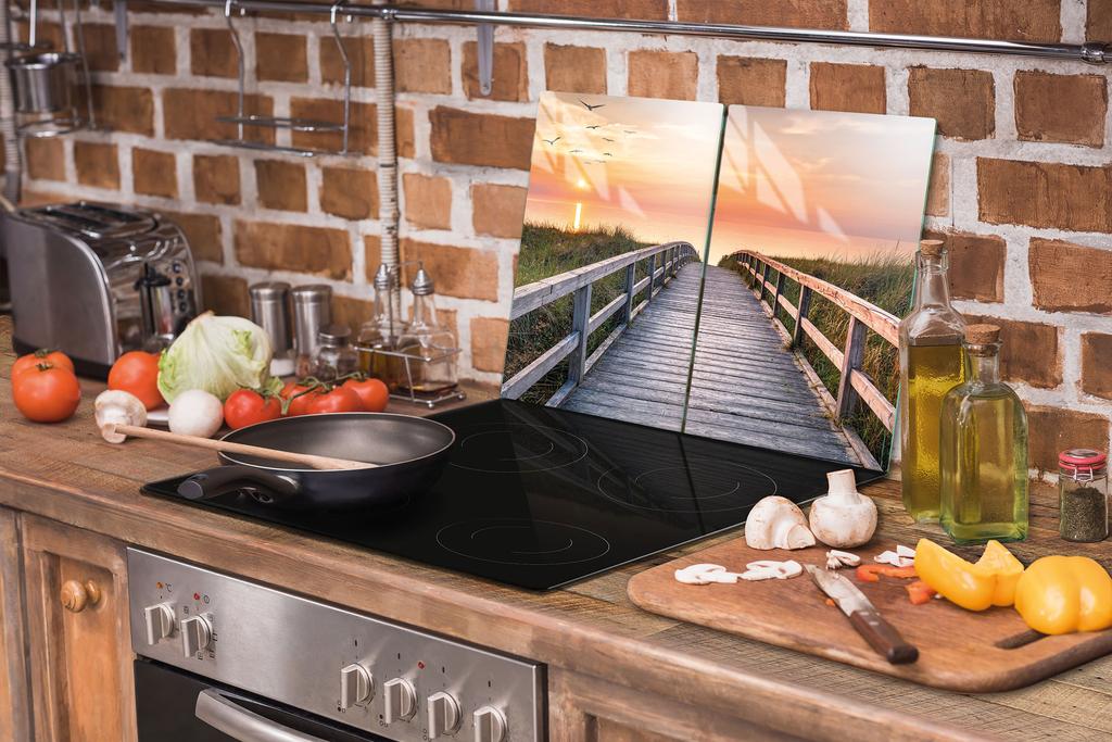 GLAS-SCHUTZPLATTE FÜR DIE KÜCHE 2x35x52 BRÜCKE