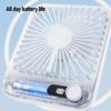 USB Desk Fan Quiet 100 Speeds Rechargeable 1000mAh LED Display Folding Desktop Small Personal Fan for Travel Office Bedroom Camping White