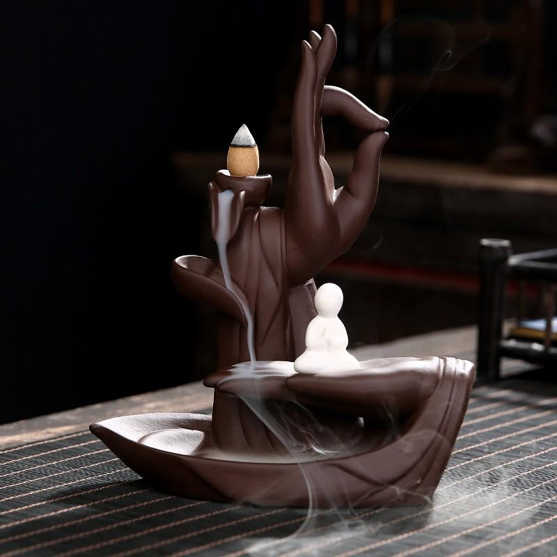 Buddha Hand Backflow Incense Burner - Creative Home Decor Ornament