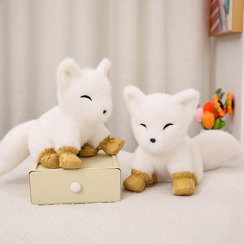 Fox White Snow Plush Toy Cartoon Stuffed Doll Cartoon Room Decoration Kids Gift