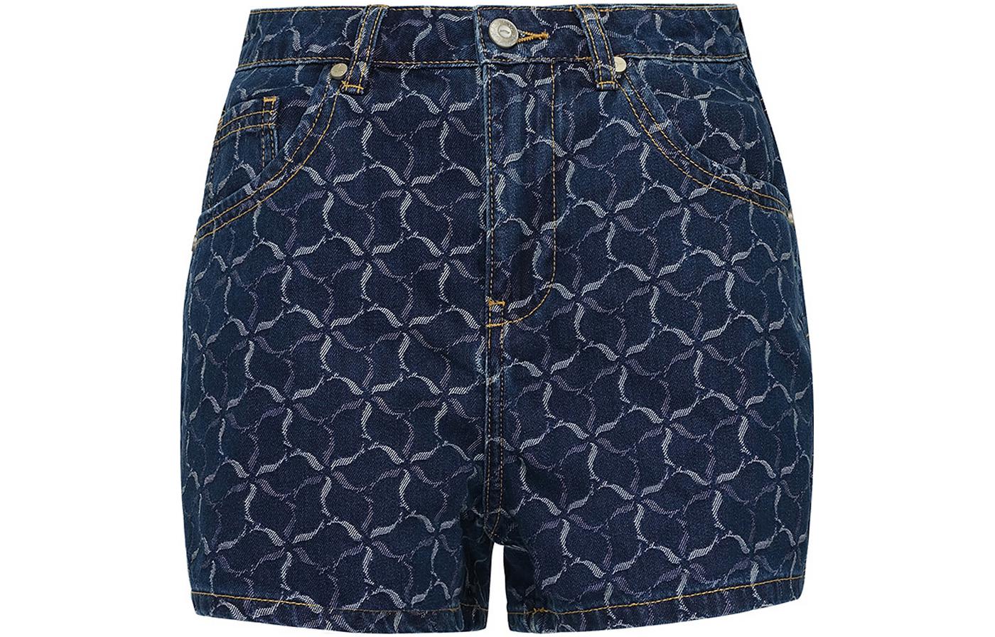LI NING 1990 Denim Shorts Women s Dark Ship Blue Moderate Other AJST216-2 S