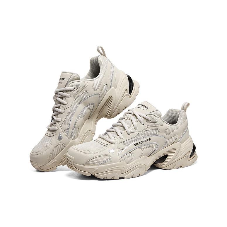 Skechers Stamina V2 Fashion Versatile Non-Slip Breathable Rebound Low-Top Casual Running Shoes Men sneaker Off-White 894243-LTGY
