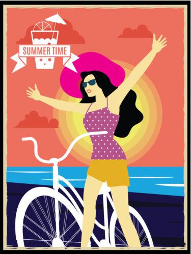 

Metal plaque vintage retro style Summer Time Bicycle Classic tin door signAluminum 20x30cm（7.8x11.8inch）