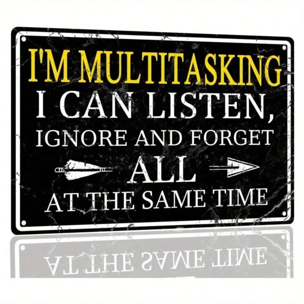 

Vintage Sarcastic Metal Poster Ignoring Forgetting Wall Decor for Garage