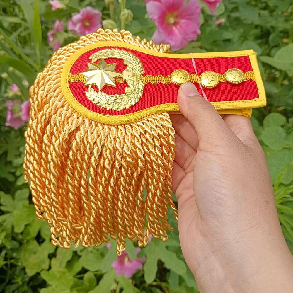 1Pair Multipurpose Shoulder Pad Epaulettes Brooch Board With Buckle Tassel Fringe Epaulets Colorful Jackets Overcoats Epaulett