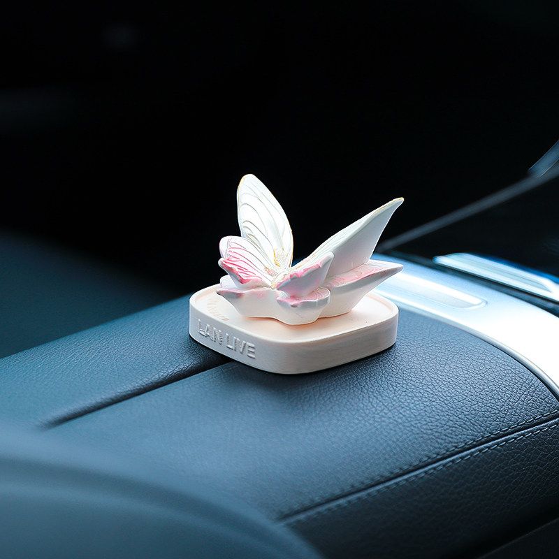 Hand Painted Butterfly Decoration Car Aromatherapy Vent Decoration Car Perfume Fancy Fragrant Stone Car Accessories Hand Drawn Pink Butterfly Other notes