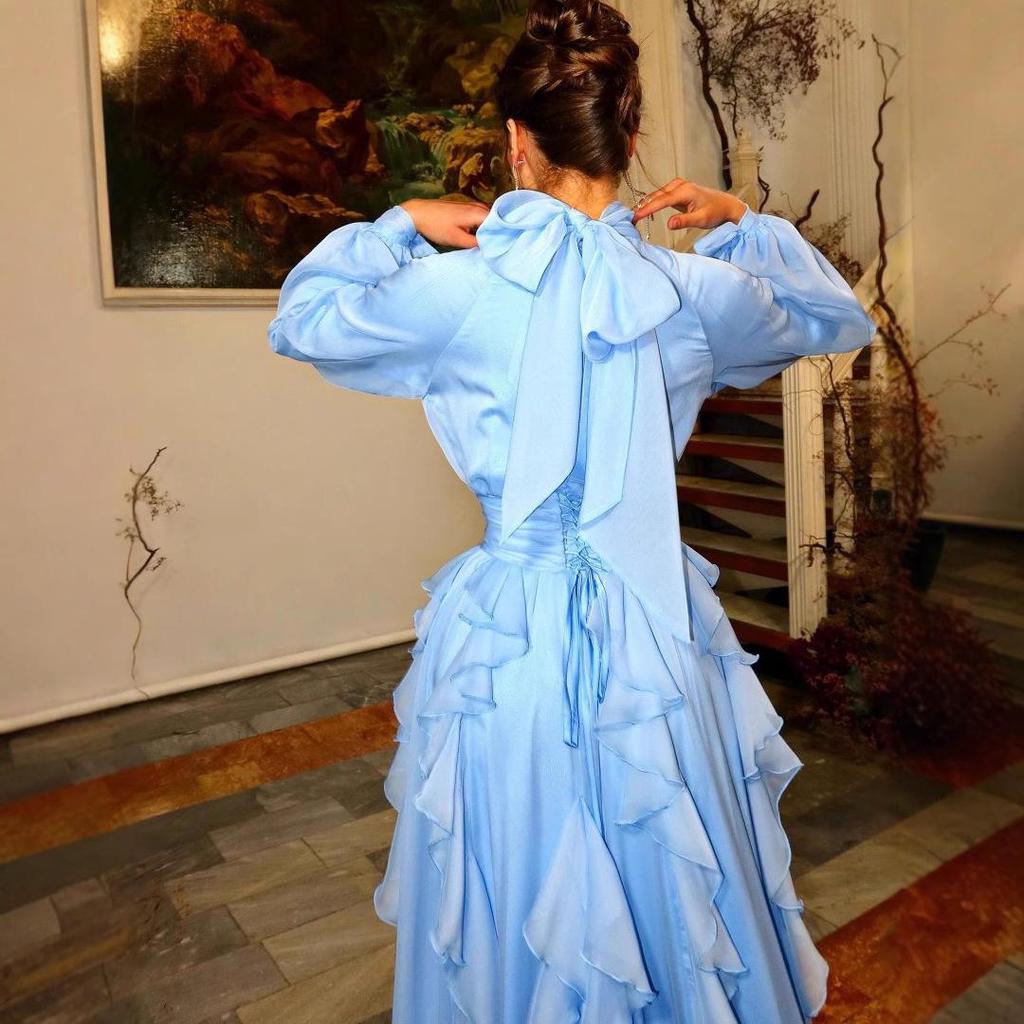 2025 Spring/Summer Women's Chiffon Pleated Wave Pattern Formal Dress