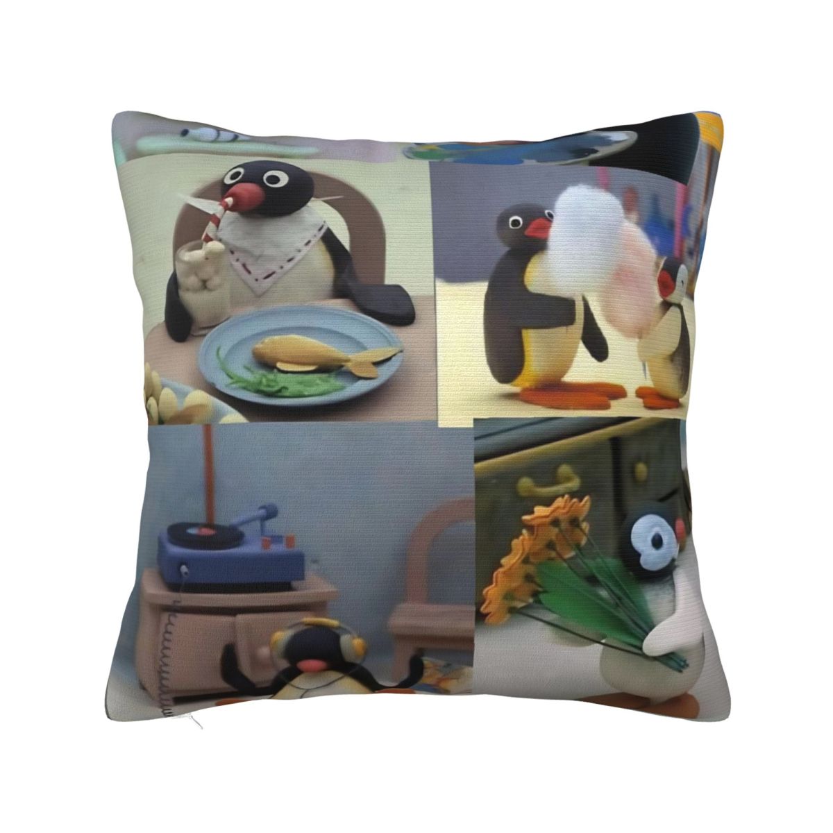 

Noot Pingu Square Pillow Case Cute Penguin Cushion Covers Fashion Polyester Decorative Pillowcase for Car 40x40cm 30cm x 30cm