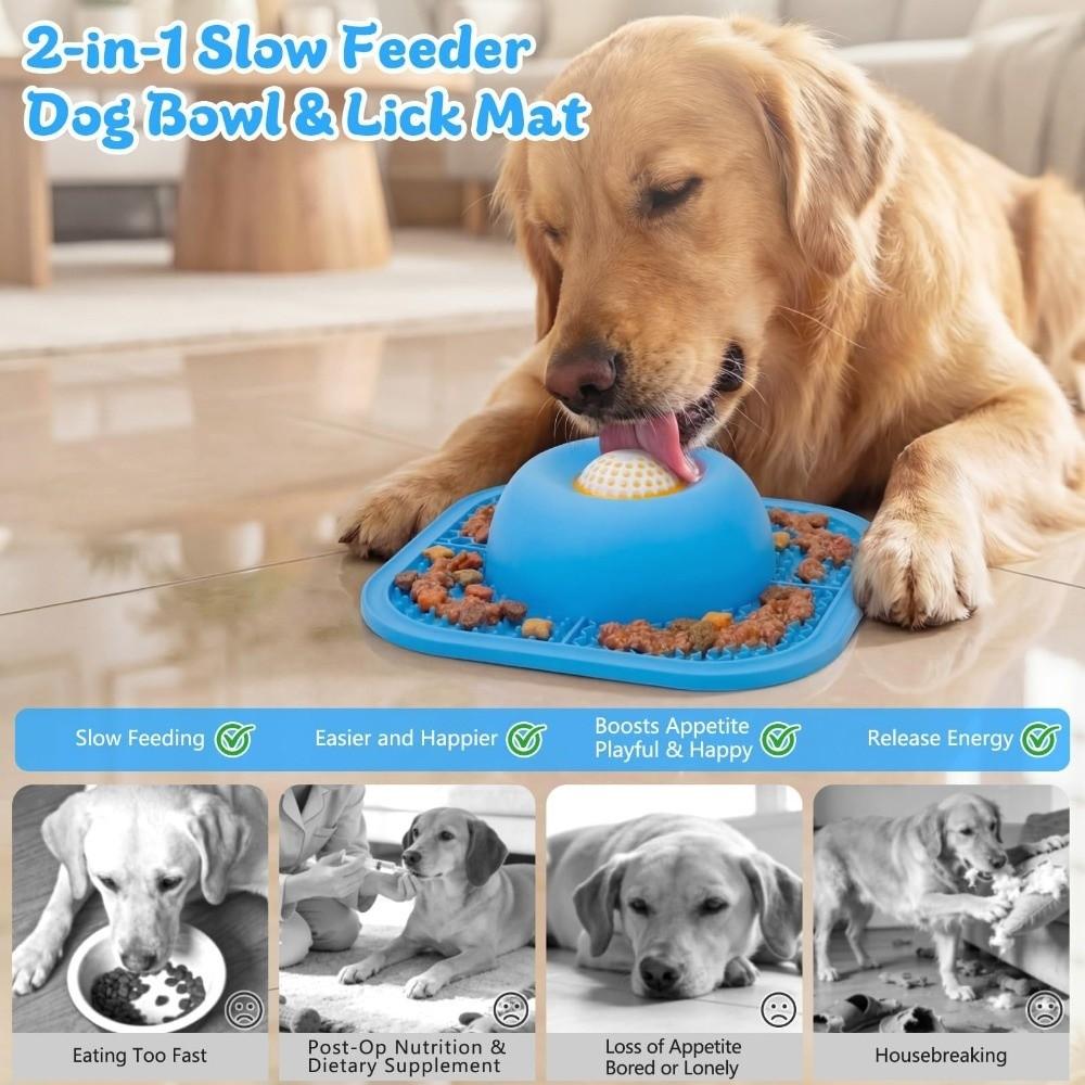 Resin Slow Feeder Dog Bowls Interactive Rolling Ball Puppy Licking Toy Pet Lick Mat Pet Home Use