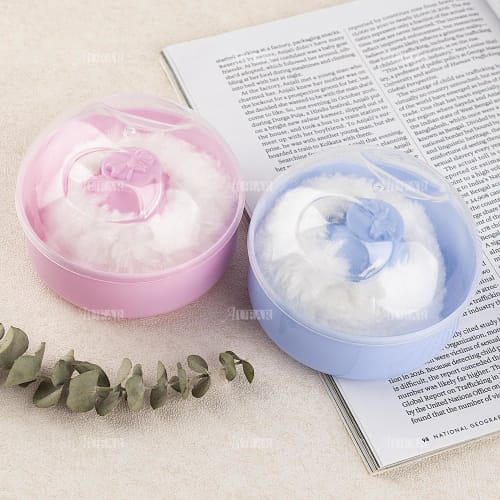 AUEAR Body Cosmetic Puff Sponge Box Case Container, Set of 2, 3.74x2.95 Inches, for After-Bath Use