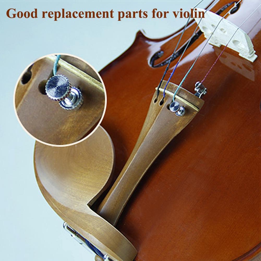 4Pcs Durable Alloy Fine Tuners String Adjusters Replacement Parts for 3 4 4 4 Violin (Silver)