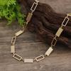 New brushed hollow geometric square necklace women's simple high-end irregular square neck chain