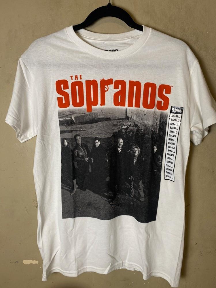 СЕМЬЯ СОПРАНО HBO Групповое фото HQ Белая футболка с графическим принтом Спенсера Размер S-Новая с бирками Унисекс Футболка M