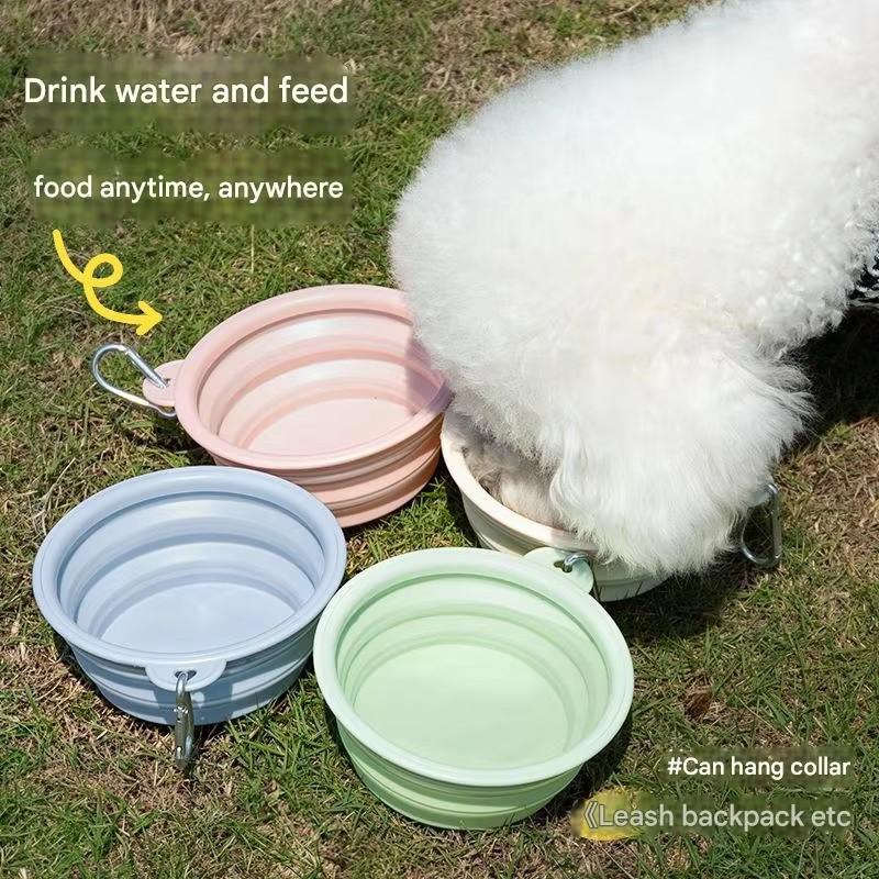 Silicone Collapsible Pet Bowl Portable Foldable Dog Travel Bowl Outdoor Hiking Camping Water Food Feeding Dish For Cat Dogs
